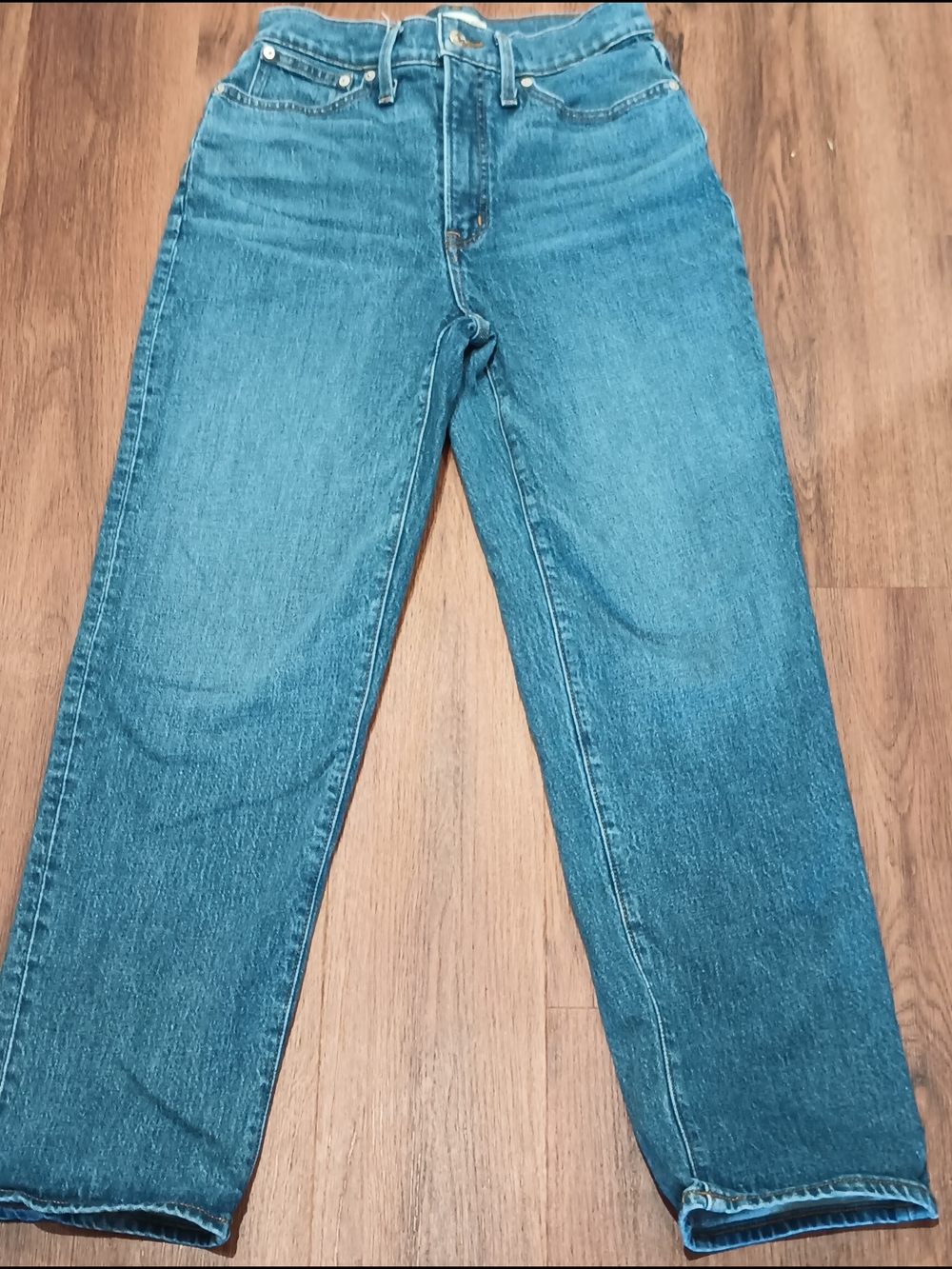 Madewell Straight Wide-Leg Women's Jeans in Medium Blue Minimalist Essential 27